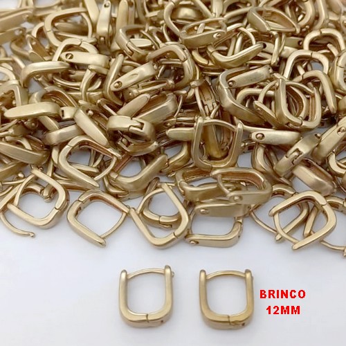 BRINCO NO BRUTO PRONTO PARA O BANHO(CX184)- BRINCO ARGOLINHA DE PRESSÃO(TRANQUETA)- TAMANHO 12MM / PESO TOTAL 1.3GR - BRU25735