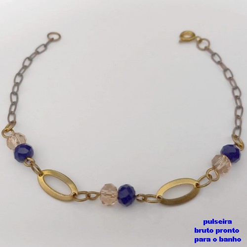 PULSEIRA NO BRUTO PRONTO PARA O BANHO(CX184)PULSEIRA SIMPLES E DELICADA (TAMANHO 18CM)-PESO 2.8GR - BRU25744