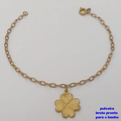 PULSEIRA NO BRUTO PRONTO PARA O BANHO(CX184)PULSEIRA SIMPLES E DELICADA (TAMANHO 18CM)-PESO 1.9GR - BRU25746