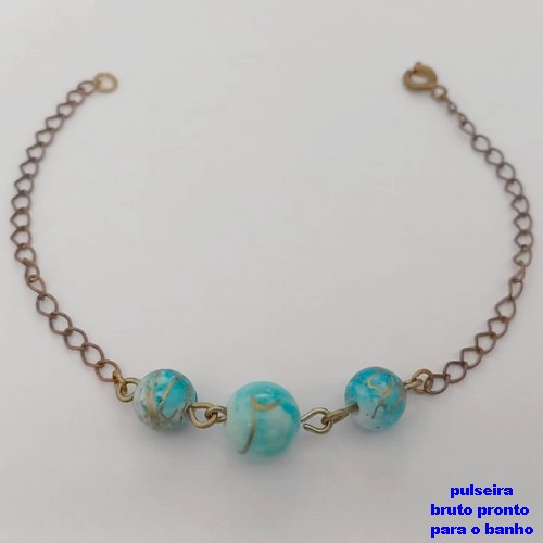 PULSEIRA NO BRUTO PRONTO PARA O BANHO(CX184)PULSEIRA SIMPLES E DELICADA (TAMANHO 18CM)-PESO 2.3GR - BRU25747