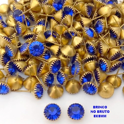 BRINCO NO BRUTO PRONTO PARA O BANHO(pote)- BRINCO DE PINO COM PEDRA DE 8MM REDONDA - PESO TOTAL 1GR - BRU25766