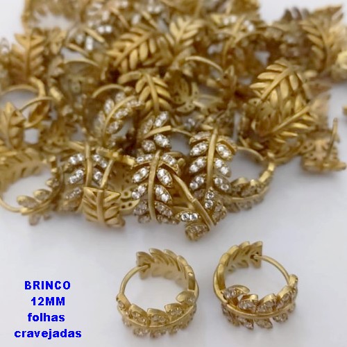 BRINCO NO BRUTO PRONTO PARA O BANHO(CX185)- BRINCO ARGOLINHA DE PRESSÃO(TRANQUETA)- TAMANHO 12MM um lado cravejado e outro não / PESO TOTAL 2.8GR - BRU25777