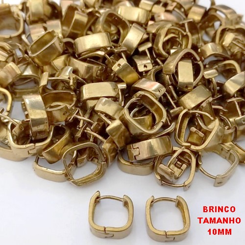 BRINCO NO BRUTO PRONTO PARA O BANHO(CX114)- BRINCO ARGOLINHA DE PRESSÃO(TRANQUETA)- TAMANHO 10MM / PESO TOTAL 1.5GR - BRU25778