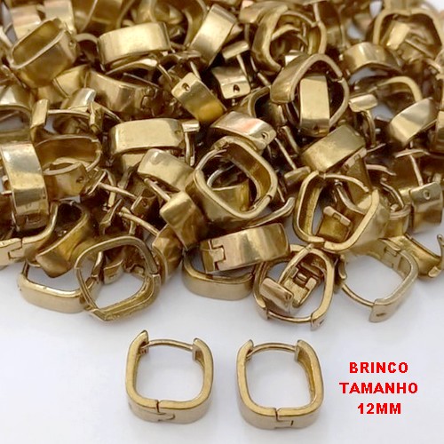 BRINCO NO BRUTO PRONTO PARA O BANHO(CX114)- BRINCO ARGOLINHA DE PRESSÃO(TRANQUETA)- TAMANHO 12MM / PESO TOTAL 2.2GR - BRU25779