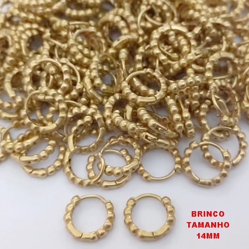 BRINCO NO BRUTO PRONTO PARA O BANHO(CX185)- BRINCO ARGOLINHA DE PRESSÃO(TRANQUETA)- TAMANHO 14MM / PESO TOTAL 1.3GR - BRU25790