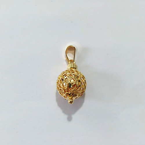 PINGENTE FOLHEADO A OURO - BANHADO COM 5 MILÉSIMOS + VERNIZ DIAMOND - PINGENTE ESFERA 11MM - OURO1411