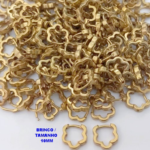 BRINCO NO BRUTO PRONTO PARA O BANHO (CX185) - BRINCO ARGOLINHA DE PRESSÃO(TRANQUETA)- TAMANHO 10MM / PESO TOTAL 0,08GR - BRU25808
