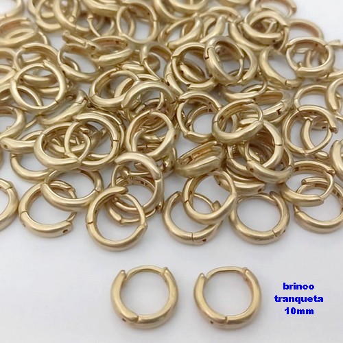 BRINCO NO BRUTO PRONTO PARA O BANHO (CX185) - BRINCO ARGOLINHA DE PRESSÃO(TRANQUETA)- TAMANHO 10MM / PESO TOTAL 0,08GR - BRU25810