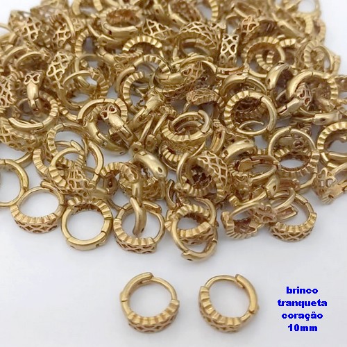 BRINCO NO BRUTO PRONTO PARA O BANHO (CX185) - BRINCO ARGOLINHA DE PRESSÃO(TRANQUETA)- TAMANHO 10MM / PESO TOTAL 0,08GR - BRU25812