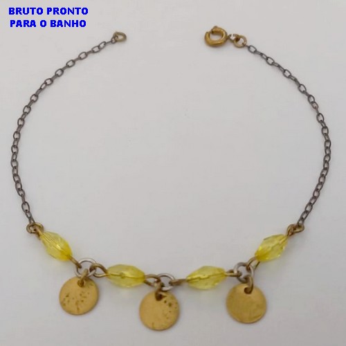 PULSEIRA NO BRUTO PRONTO PARA O BANHO (CX185) - PULSEIRA NO BRUTO SIMPLES E DELICADA- TAMANHO 18CM / PESO TOTAL 1.7GR - BRU25813