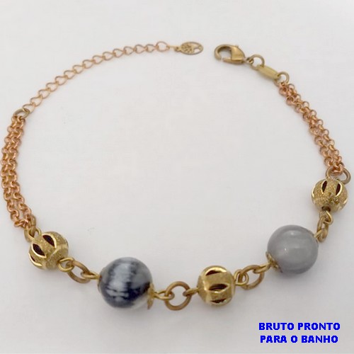 PULSEIRA NO BRUTO PRONTO PARA O BANHO (CX185) - PULSEIRA NO BRUTO SIMPLES E DELICADA- TAMANHO 18CM / PESO TOTAL 5.6GR - BRU25814