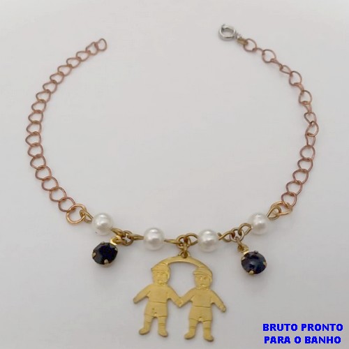 PULSEIRA NO BRUTO PRONTO PARA O BANHO (CX185) - PULSEIRA NO BRUTO SIMPLES E DELICADA- TAMANHO 18CM / PESO TOTAL 2.8GR - BRU25816
