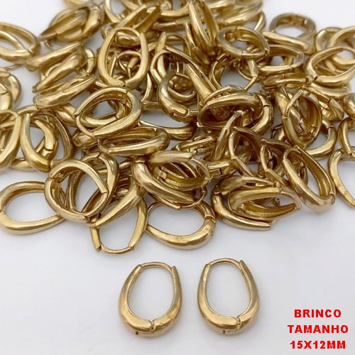 BRINCO NO BRUTO PRONTO PARA O BANHO (CX185) -BRINCO ARGOLINHA DE PRESSÃO(TRANQUETA)- TAMANHO 15X1MM / PESO TOTAL 1.9GR - BRU25826