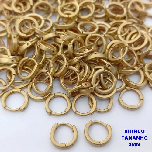 BRINCO NO BRUTO PRONTO PARA O BANHO (CX185) -BRINCO ARGOLINHA DE PRESSÃO(TRANQUETA)- TAMANHO 8MM / PESO TOTAL 0,05GR - BRU25827