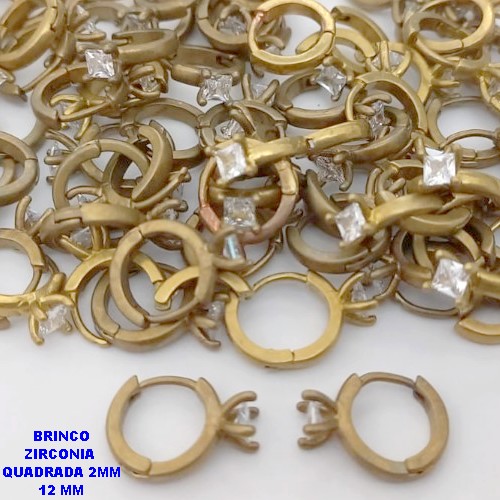 BRINCO NO BRUTO PRONTO PARA O BANHO(CX185)- BRINCO ARGOLINHA DE PRESSÃO(TRANQUETA)- TAMANHO 10MM CRAVEJADO PEDRA QUADRADE DE 2MM / PESO TOTAL 1.3GR - BRU25847