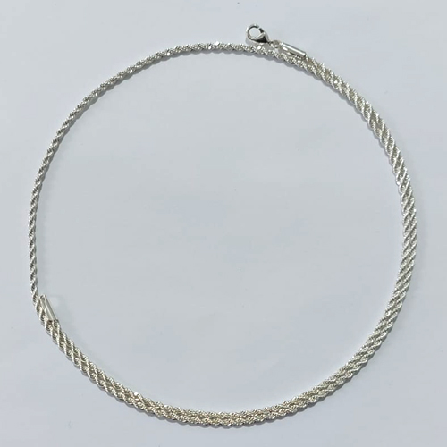 CORRENTE FOLHEADA A PRATA COM 50 MILÉSIMOS + VERNIZ DIAMOND - CORDÃO BAIANO 60CM - PRA1075