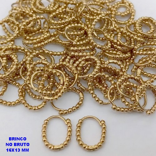 BRINCO NO BRUTO PRONTO PARA O BANHO(CX132)- BRINCO ARGOLINHA DE PRESSÃO(TRANQUETA)- TAMANHO 16X13MM / PESO TOTAL 1.8GR - BRU25854