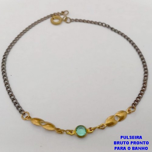 PULSEIRA NO BRUTO PRONTO PARA O BANHO(CX132)-PULSEIRA SIMPLES E DELICADA 18CM )- / PESO TOTAL 2.2GR - BRU25858