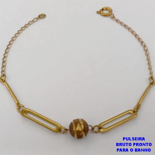 PULSEIRA NO BRUTO PRONTO PARA O BANHO(CX132)-PULSEIRA SIMPLES E DELICADA 18CM )- / PESO TOTAL 2.5GR - BRU25862