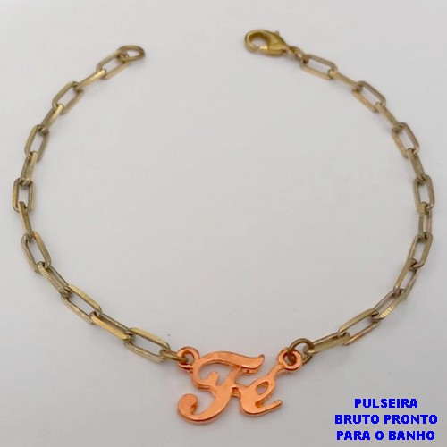 PULSEIRA NO BRUTO PRONTO PARA O BANHO(CX132)-PULSEIRA SIMPLES E DELICADA 18CM )- / PESO TOTAL 4.3GR - BRU25863
