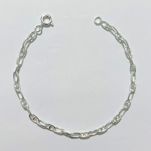 PULSEIRA FOLHEADA A PRATA COM 50 MILÉSIMOS + VERNIZ DIAMOND - PULSEIRA 17CM - PRA1105