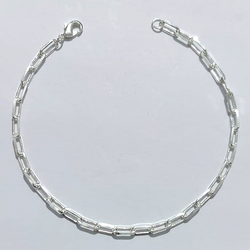 PULSEIRA FOLHEADA A PRATA COM 50 MILÉSIMOS + VERNIZ DIAMOND - PULSEIRA 19CM - PRA1120
