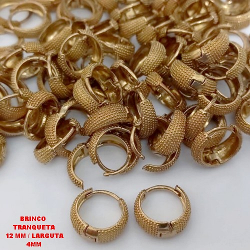 BRINCO NO BRUTO PRONTO PARA O BANHO(CX185)- BRINCO ARGOLINHA DE PRESSÃO(TRANQUETA)- TAMANHO 12MM / PESO TOTAL 2.1GR - BRU25878