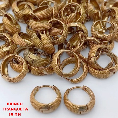 BRINCO NO BRUTO PRONTO PARA O BANHO(CX185)- BRINCO ARGOLINHA DE PRESSÃO(TRANQUETA)- TAMANHO 16MM / PESO TOTAL 3.6GR - BRU25881