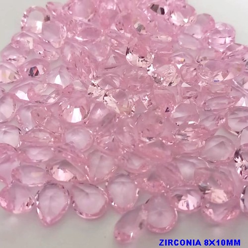 ACESSORIO NO BRUTO PRONTO PARA O BANHO(CX30) - (ZIRCONIA) "8X10MM" GOTA (PRIMEIRA LINHA)COMPOSIÇÃO 100% ZIRCONIA CRISTAL - BRU25882