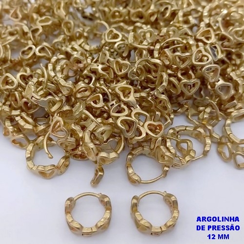 BRINCO NO BRUTO PRONTO PARA O BANHO(CX39) - BRINCO DE ARGOLINHA DE PRESSÃO(TRANQUETA) PESO TOTAL 0,8GR -TAMANHO 12MM -BRU25895
