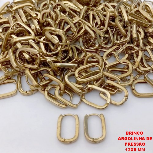 BRINCO BRUTO PRONTO PARA O BANHO(CX186) - ARGOLINHA DE PRESSÃO (TRANQUETA)TAMANHO 12MM(PESO DO PAR 1.0GR) - BRU25904