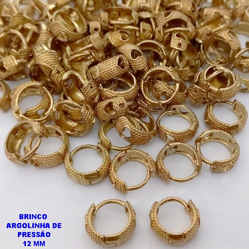 BRINCO BRUTO PRONTO PARA O BANHO(CX186) - ARGOLINHA DE PRESSÃO (TRANQUETA)TAMANHO 12MM(PESO DO PAR 1.6GR) - BRU25907