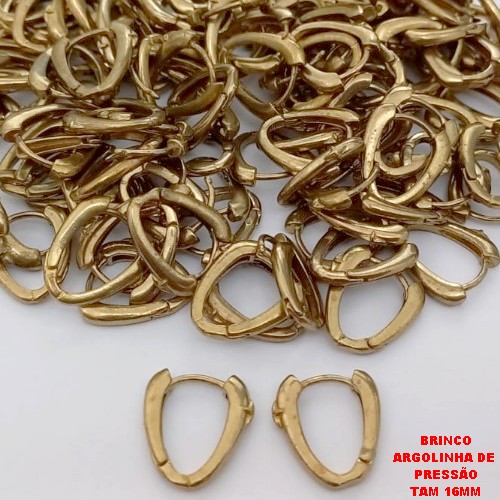 BRINCO BRUTO PRONTO PARA O BANHO(CX186) - ARGOLINHA DE PRESSÃO (TRANQUETA)TAMANHO 16MM(PESO DO PAR 1.9GR) - BRU25910