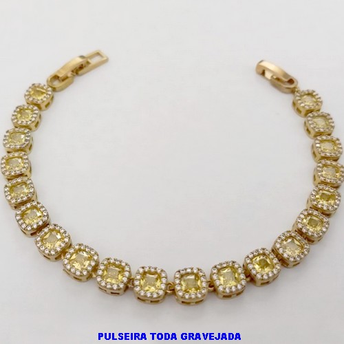 PULSEIRA NO BRUTO PRONTO PARA O BANHO(CX186) - PULSEIRA TODA CRAVEJADA EM ZIRCONIA E MICRO ZIRCONIAS / TAMANHO 18CM(PESO DO PAR 11GR) - BRU25912