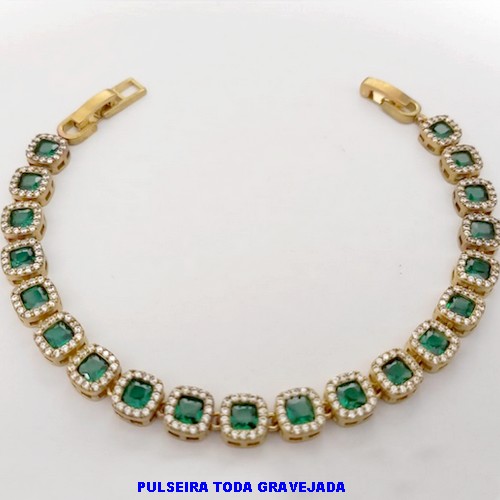 PULSEIRA NO BRUTO PRONTO PARA O BANHO(CX186) - PULSEIRA TODA CRAVEJADA EM ZIRCONIA E MICRO ZIRCONIAS / TAMANHO 18CM(PESO DO PAR 11GR) - BRU25915