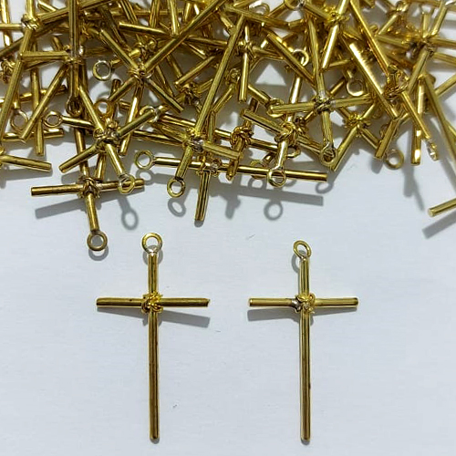 ACESSÓRIO NO BRUTO PRONTO PARA O BANHO - (E6000) CRUCIFIXO 24MM - PESO 0,2GR - COMPOSIÇÃO 100% LATÃO - BRU27003