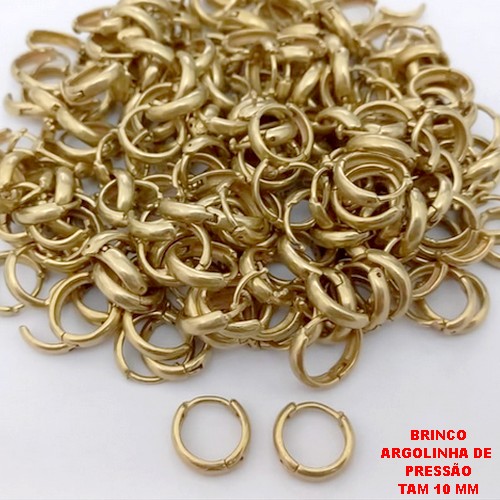 BRINCO BRUTO PRONTO PARA O BANHO(CX186) - ARGOLINHA DE PRESSÃO (TRANQUETA)TAMANHO 10MM(PESO 0,9GR) - BRU25922