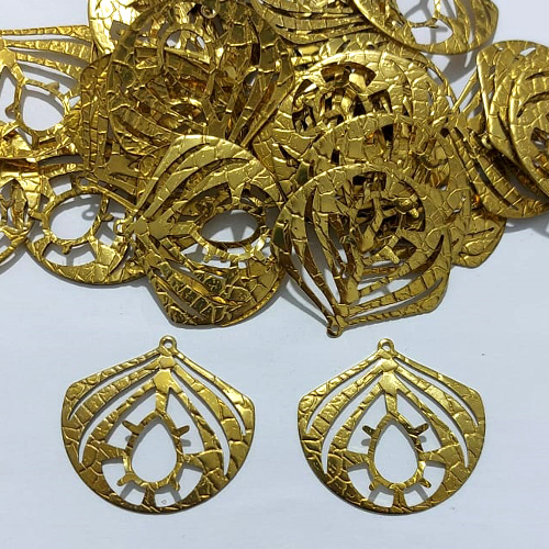 ACESSÓRIO NO BRUTO PRONTO PARA O BANHO - (3.1499) FOLHA VAZADA 10X14MM - PESO 0,3GR - COMPOSIÇÃO 100% LATÃO - BRU27012