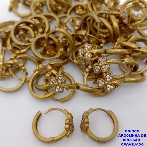BRINCO BRUTO PRONTO PARA O BANHO(CX186) - ARGOLINHA DE PRESSÃO (TRANQUETA)TAMANHO 14MM(PESO 2.8GR) - BRU25930
