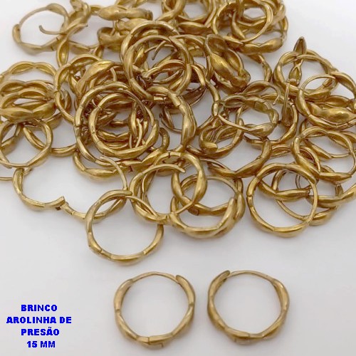 BRINCO NO BRUTO PRONTO PARA O BANHO(CX186) - BASE ARGOLINHA DE PRESSÃO (TRANQUETA) 8MM(PESO 1.7GR) - BRU25933