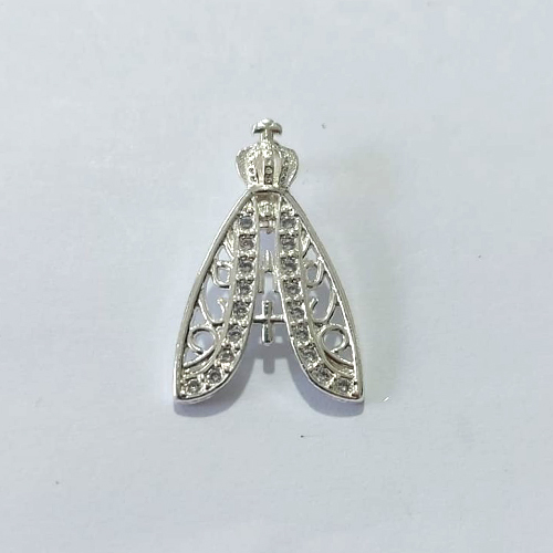 PINGENTE FOLHEADO A PRATA COM 50 MILÉSIMOS + VERNIZ DIAMOND - PINGENTE NOSSA SENHORA APARECIDA COM MICRO ZIRCÔNIAS 16MM - PRA1126