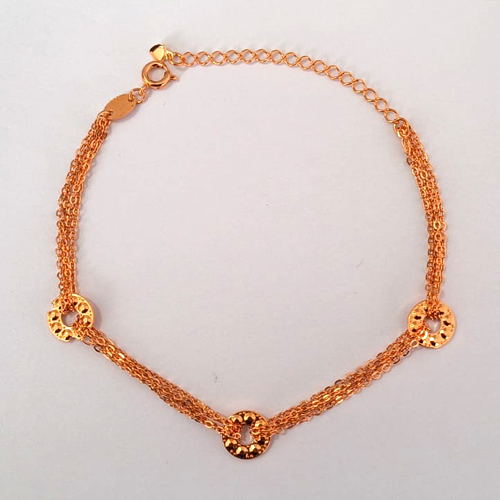 PULSEIRA NO BRUTO PRONTA PARA O BANHO(cx47) - PULSEIRA DUPLA 18CM + EXTENSOR - PESO 4,4GR - BRU27046
