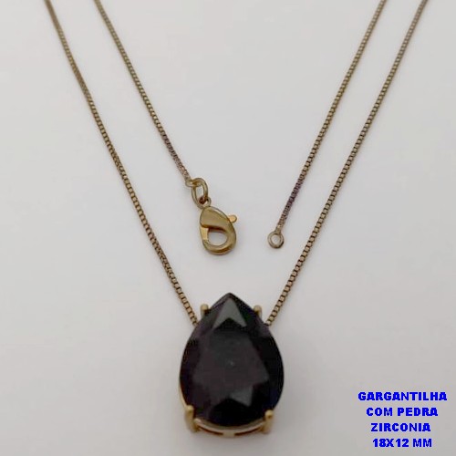 GARGANTILHA NO BRUTO PRONTO PARA O BANHO -(CX186) GARGANTILHA COM CORRENTE VENEZIANA DE 45CM COM ZIRCONIA 18X12 COM BASE EM ALTA FUSÃO - PESO 4.9GR - COMPOSIÇÃO 100% LATÃO - BRU25946