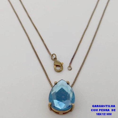 GARGANTILHA NO BRUTO PRONTO PARA O BANHO -(CX186) GARGANTILHA COM CORRENTE VENEZIANA DE 45CM COM PEDRA 18X12 COM BASE EM ALTA FUSÃO - PESO 1.8GR - COMPOSIÇÃO 100% LATÃO - BRU25947