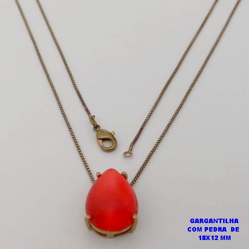GARGANTILHA NO BRUTO PRONTO PARA O BANHO -(CX186) GARGANTILHA COM CORRENTE VENEZIANA DE 45CM COM PEDRA 18X12 COM BASE EM ALTA FUSÃO - PESO 1.8GR - COMPOSIÇÃO 100% LATÃO - BRU25949