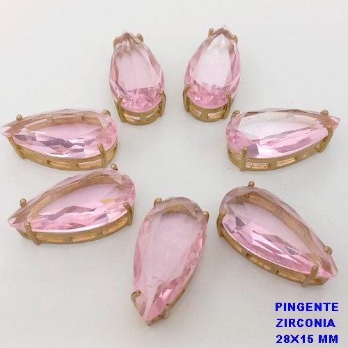 PINGENTE NO BRUTO PRONTO PARA O BANHO -(CX122) PINGENTE EM ZIRCONIA FUSION(CRAQUELADA) COM BASE EM ALTA FUSÃO 28X16MM - PESO 5.9GR - COMPOSIÇÃO 100% LATÃO - BRU25958