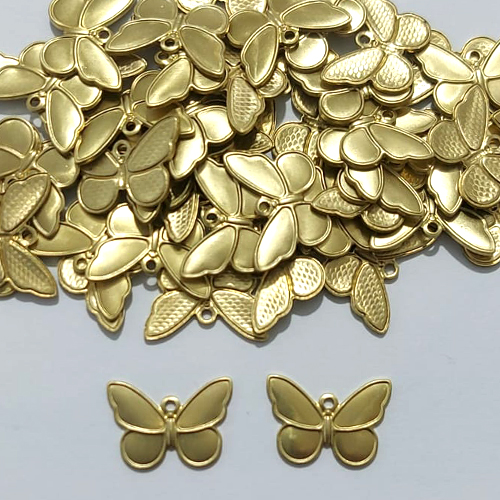 ACESSÓRIO NO BRUTO PRONTO PARA O BANHO - (5667) BORBOLETA 10X15MM - PESO 0,6GR - COMPOSIÇÃO 100% LATÃO- BRU27096