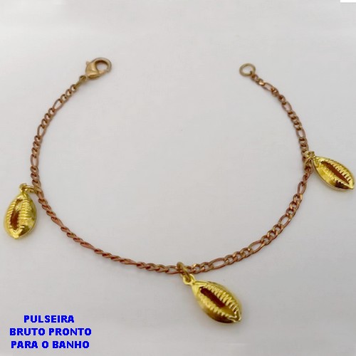 PULSEIRA NO BRUTO PRONTO PARA O BANHO -(CX186) PULSEIRA SIMPLES E DEICADA - 18CM (PESO 2.9GR - BRU25970