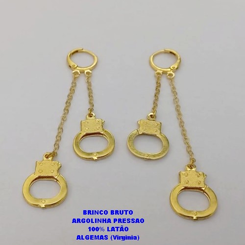 BRINCO NO BRUTO PRONTO PARA O BANHO(CX187) COM CORRENTE CADEADO E PINGENTE DE ALGEMA(100% LATÃO) -( PESO 4.2GR - BRU25982