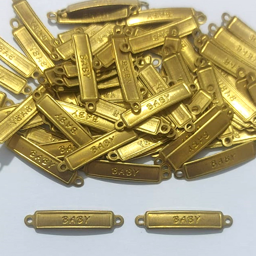 ACESSÓRIO NO BRUTO PRONTO PARA O BANHO - (3.1285) (CX.71) PLAQUINHA BABY 20MM - PESO 0,3GR - COMPOSIÇÃO 100% LATÃO - BRU27137